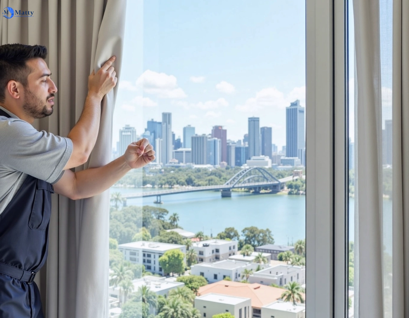Professional curtain steam cleaning service pacific-paradise QLD by Matty Curtain Cleaning